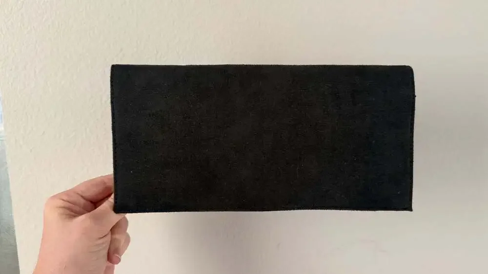 Marc Jacobs Black Suede and Leather Bow Clutch Wallet